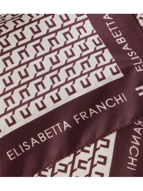 FOULARD IN TWILL DI SETA ELISABETTA FRANCHI | FO15F56E2EH8 Merlot/Milk